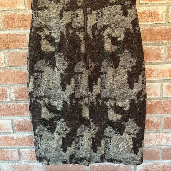 Banana Republic Wool Blend Metallic Sheath Pencil Dress Women’s 6 Brown Gray - Picture 9 of 9